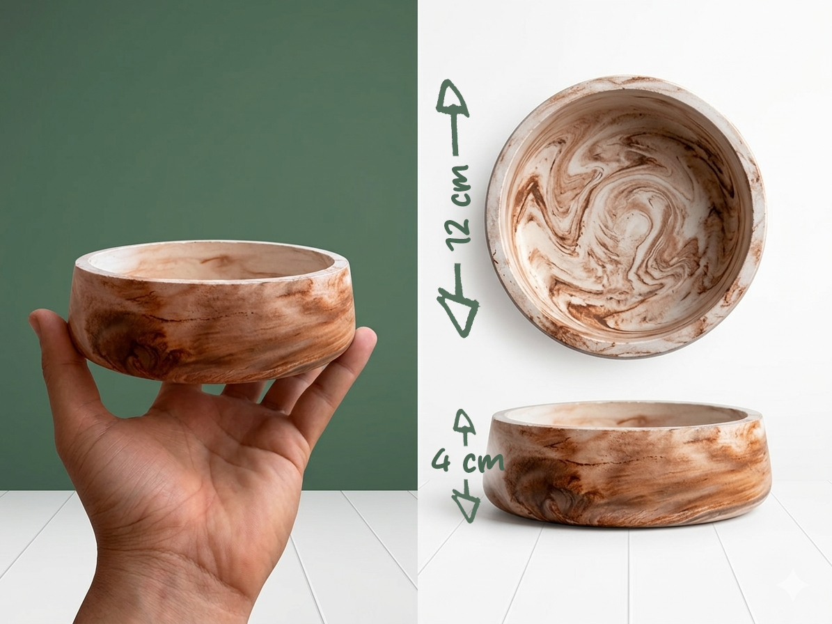 Brown Textured Round GRC Holder