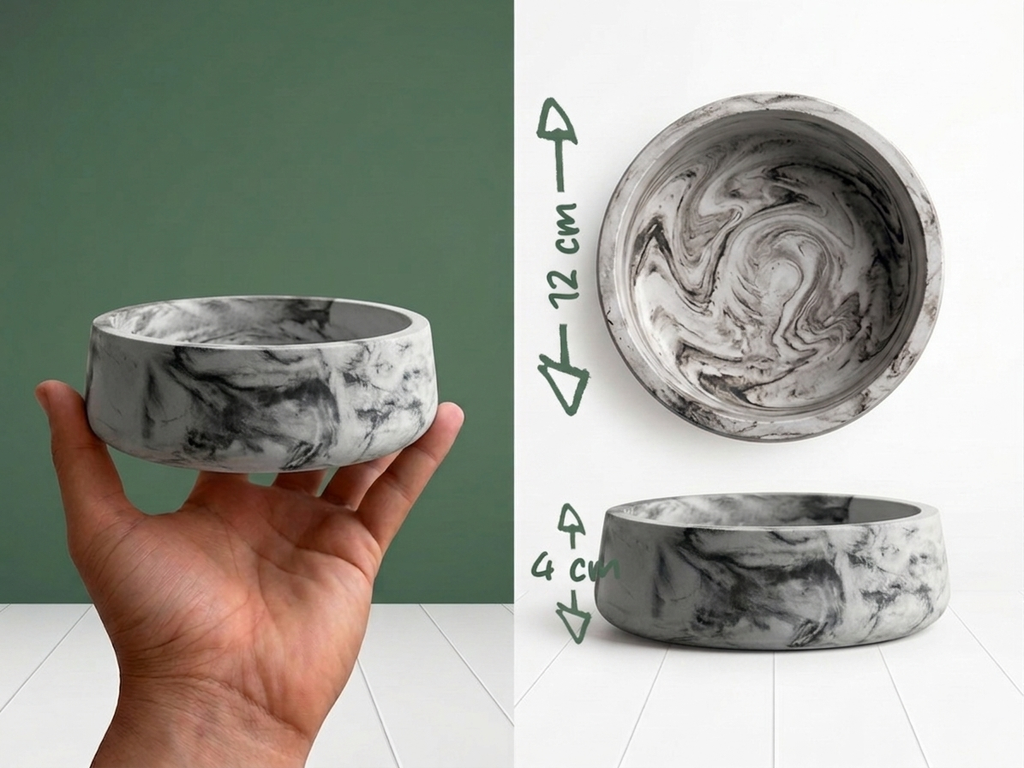Gray Textured Round GRC Holder