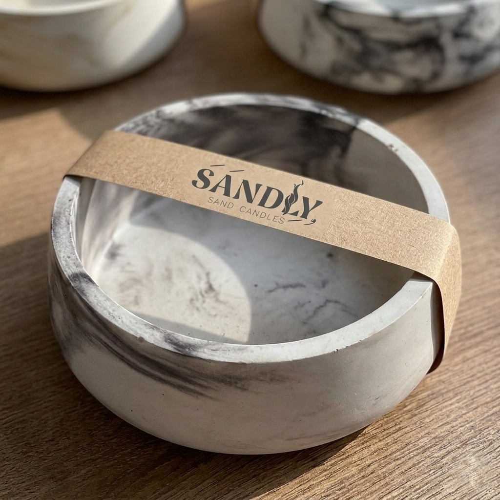 Gray Textured Round GRC Holder